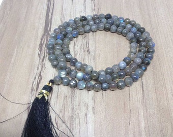 Wholesale 2 Labradorite Mala With 108 Prayer Beads For Mediation Labradorite Prayer Mala Necklace, Spiritual Healing Gift