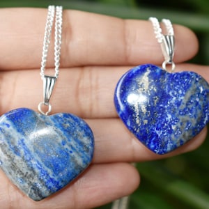 Wisiorek z kryształu Lapis Lazuli w kształcie serca, prawdziwy niebieski kryształ w kształcie serca, polerowane zawieszki z kamieni szlachetnych