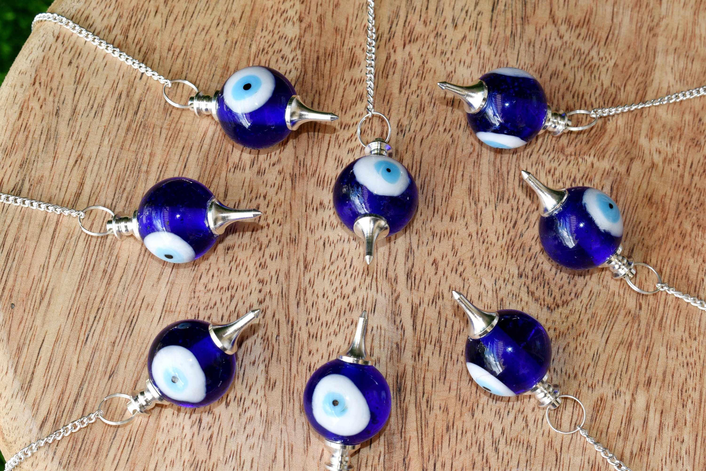 Evil Eye Ball Crystal Pendulums Natural Powerful Turkish Etsy