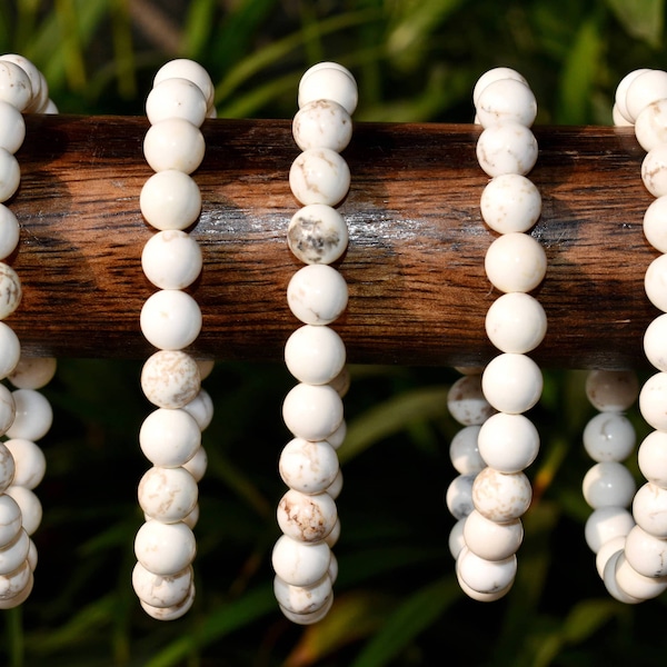 Copper Howlite Bracelet 6mm, 8mm, 10mm A Round Beaded Bracelet, Natural Copper Howlite Gemstone Healing Bracelet Howlite Crystal