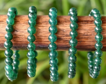 Natural Green Jade Bracelet 4mm, 6mm, 8mm, 10mm Round Beaded Bracelet ~ Stretchy Healing Bracelet ~ Gemstone Bracelet ~Real Jade Bracelet