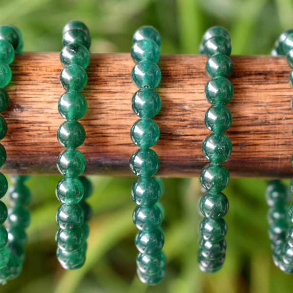 Natural Green Jade Bracelet 4mm, 6mm, 8mm, 10mm Round Beaded Bracelet ~ Stretchy Healing Bracelet ~ Gemstone Bracelet ~Real Jade Bracelet