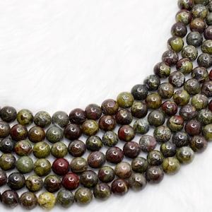 African Bloodstone Beads, 4-10mm Mala Crystal Beads, Stunning Gemstones for Jewelry Making, Necklace Loose Beads Gift
