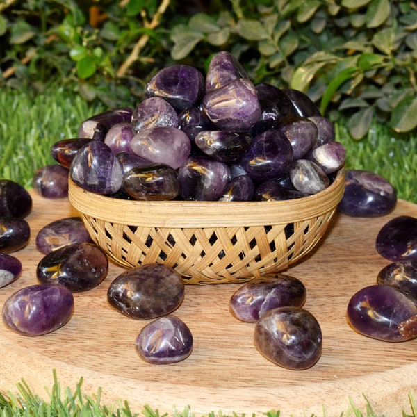 Amethyst Tumbled Stones AAA Grade Amethyst Healing Crystals, Gemstone Natural Tumbled Stones in pack sizes of 1,2,3,5 and 10 Pieces