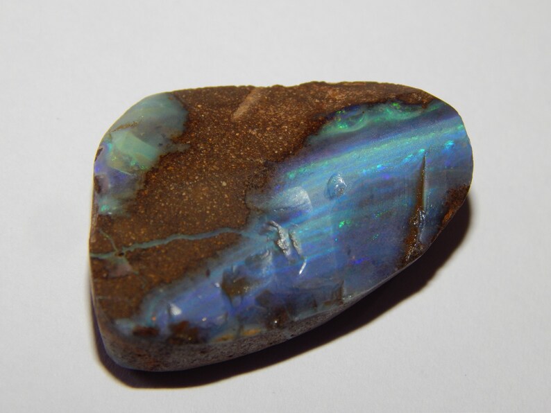 Australian Boulder Opal Natural Unpolished Cabochon Fancy Shape Multi Fire Good Quality Boulder Opal-001