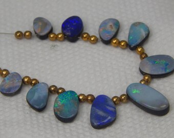 Australian Opal Doublet Gemstone, Smooth Beads Mixed Shape Size:-6x9x4 MM To 8x17x4 MM Good Quality