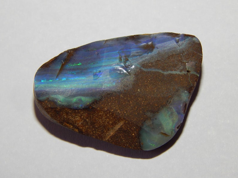 Australian Boulder Opal Natural Unpolished Cabochon Fancy Shape Multi Fire Good Quality Boulder Opal-001