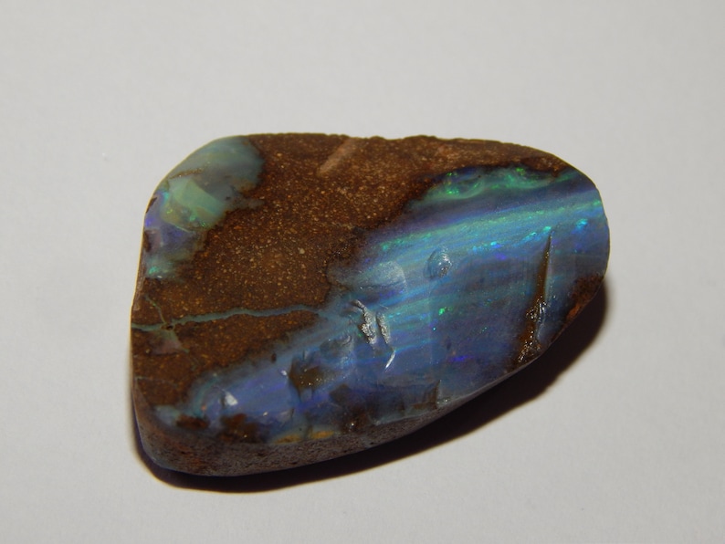 Australian Boulder Opal Natural Unpolished Cabochon Fancy Shape Multi Fire Good Quality Boulder Opal-001