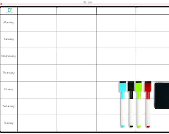 A3 Fridge Meal Planner - Magnetic Weekly - Whiteboard - Activities, Home School,  Exams, Menu, Task, Reminders, Studying, Diet