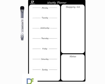 A4 plus Magnetic Whiteboard Planner - Weekly White Board Calendar -  Home School, Menu Plan, Grocery Shopping List, Memo, Activities