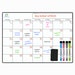 A3 Magnetic Whiteboard MONTHLY PLANNER for Fridge - White Board Calendar  - includes 4 Dry Erase Marker Pens and large Erasers 