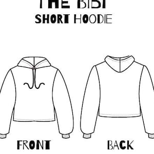 THE BIBI HOODIE Short Sweater pdf instant download digital from Hope & Tails image 1