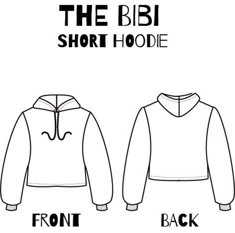 THE BIBI HOODIE Short Sweater pdf instant download digital from Hope & Tails image 1