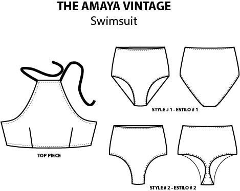 THE AMAYA VINTAGE Swimsuit Pdf Instant Download Digital | Etsy
