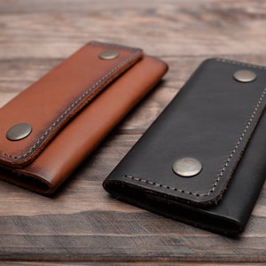 Leather Key Holder Leather Slim Key Wallet Leather Key - Etsy