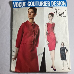 Pucci of Italy- vintage original VOGUE COUTURIER DESIGN sewing pattern - #1490 - size 10