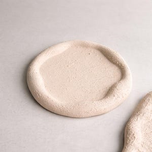 Cloud Concrete Tray: Stone Texture Jewelry Dish, Candle Holder