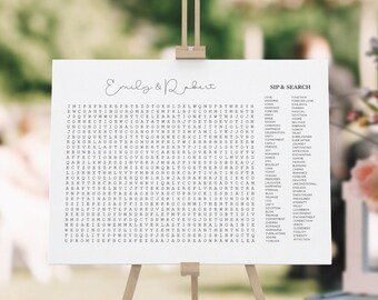 Minimalist Wedding Word Search - Etsy