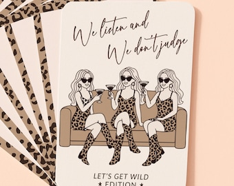 Nós ouvimos e não julgamos Jogo de despedida de solteira Leopardo Jogo de despedida de solteira Jogo divertido de despedida de solteira Jogo de noite das mulheres para impressão