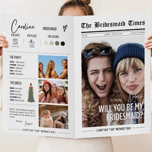 Bridesmaid Proposal Idea Newspaper Printable Bridesmaid Flower Proposal Be My Bridesmaid Proposal Special Proposal for Bridal Party Proposal
