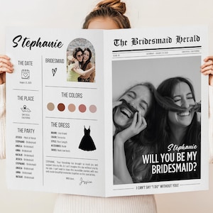 Newspaper Bridesmaid Proposal Bridesmaid Proposal Card Bridesmaid Newspaper Proposal Bridesmaid Gift Idea Bridesmaid Proposal Newspaper Wrap