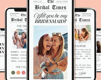 Digital Bridesmaid Proposal Video Newspaper Bridesmaid Proposal Bridesmaid Newspaper Will You Be My Bridesmaid Video Proposal Newspaper DIY