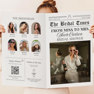 Bridal Shower Newspaper Template Bridal Shower Editable Newspaper Template For Bridal Shower Party Printable Newsprint Custom Bridal News