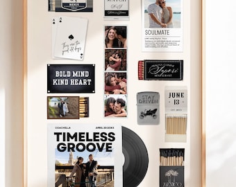 Modelo de arte de caixa de fósforos personalizado, impressão de caixa de fósforos, modelo de livro de fósforos em branco, pôster de fósforos personalizado, presente de aniversário de 1 ano para namorado, Canva