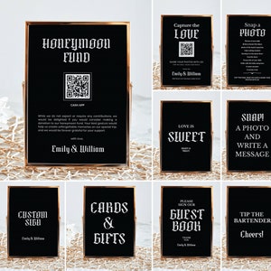 Halloween Wedding Signs Bundle Moody Wedding Signage Bundle Canva Goth Wedding Sign Printable Spooky Wedding Signs Till Death Do Us Part