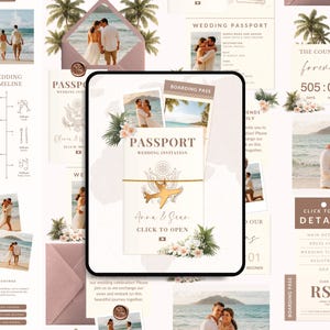 Passport Wedding Website with RSVP Template Destination