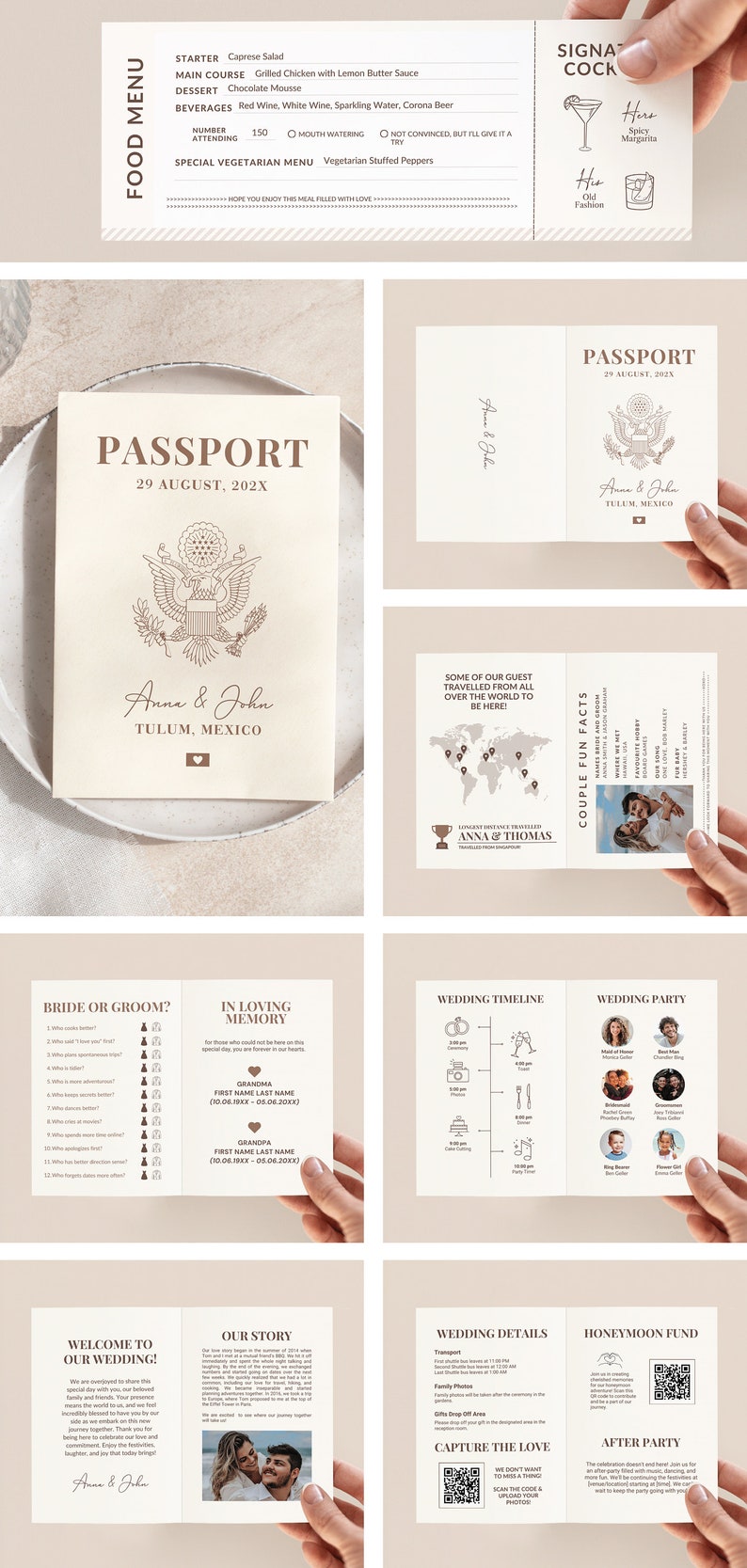 Wedding Passport Program Wedding Program Passport Wedding