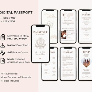 Destination Wedding Passport Printable Passport Wedding Digital Invitation