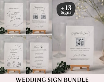 Wedding Sign Bundle Wedding Sign Template Modern Wedding Signage Bundle Printable Wedding Sign For Tables Wedding Decor Bundle DIY Wedding