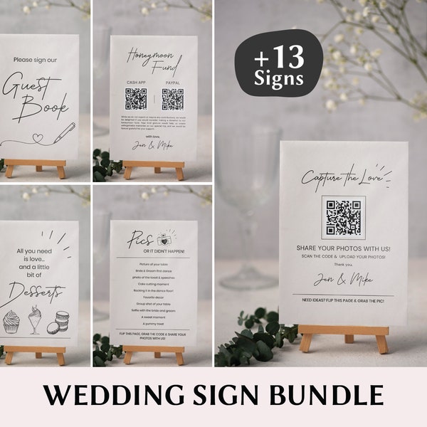 Wedding Sign Bundle Wedding Sign Template Modern Wedding Signage Bundle Printable Wedding Sign For Tables Wedding Decor Bundle DIY Wedding