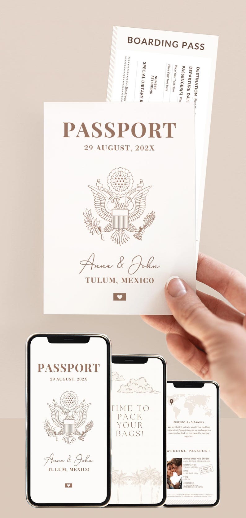Custom Wedding Invitation Travelling Guest Wedding Invite Suite