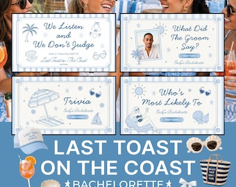 Last Toast in the Coast Bach Party Game Beach Bachelorette Game Gender Swap TV Bachelorette Game What Did the Groom Say Wedding and Seashell