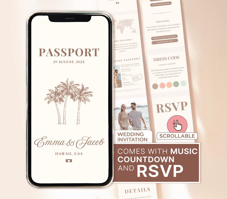 BEACH Destination Wedding Invitation Digital Wedding Invite Digital Beach