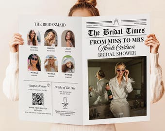 Bridal Shower Newspaper Template Bridal Shower Editable Newspaper Template For Bridal Shower Party Printable Newsprint Custom Bridal News