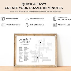 Wedding Crossword Template Minimalist Wedding Crossword Puzzle Template