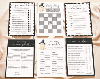 Halloween Baby Shower Game Bundle A Little Boo Is Almost Due Baby Shower Game Printable Party Games Spooky Cute Baby Shower Activities Ideas