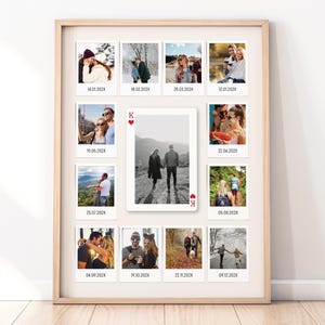 Regalo personalizado para novio, regalo de San Valentín personalizado para ella, impresión fotográfica de naipes personalizados, arte de pared personalizado, regalo único, regalo para parejas, bricolaje romántico