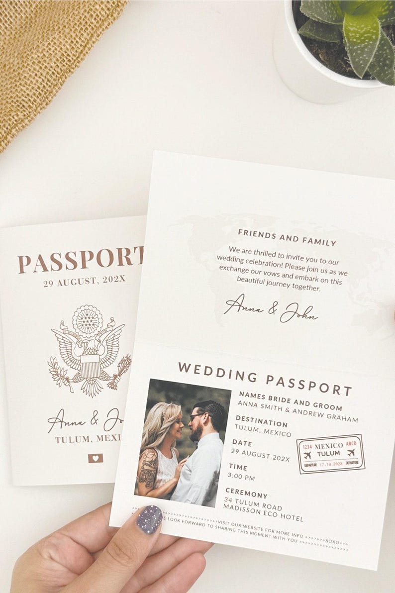 Passport Editable Template Passport Printable Invitation Passport Template Canva Invite