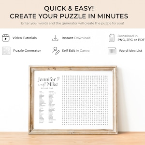 Custom Wedding Word Search Game Sip and Search Wedding Word Search Printable