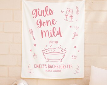 Girls Gone Mild Bachelorette Banner Girl Gone Mild Theme Decor Bridal Shower Decor Bach Party Photo Backdrop Bachelorette Welcome Sign Decor