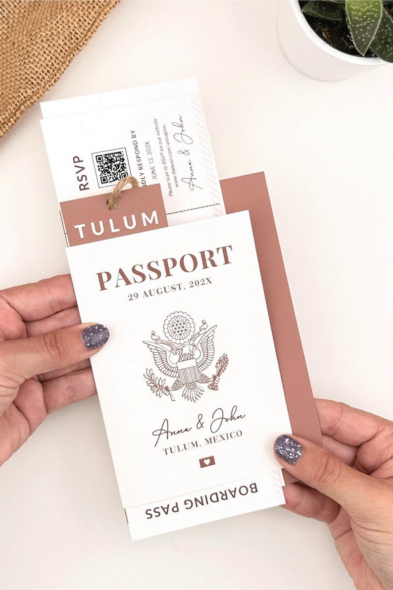 Custom Wedding Passport Template Destination Wedding Passport Editable Template