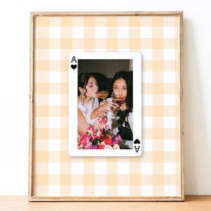 Gift BFF Birthday Idea DIY BFF Photo Custom Wall Art Colorful Home Decor Personalized Playing Card Poster Playing Card Print Photo Printable