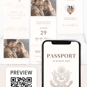 Passport Wedding Invitation Digital Wedding Invite Wedding Invitation Card