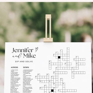 Bridal Shower Crossword Puzzle Game Bridal Shower Game