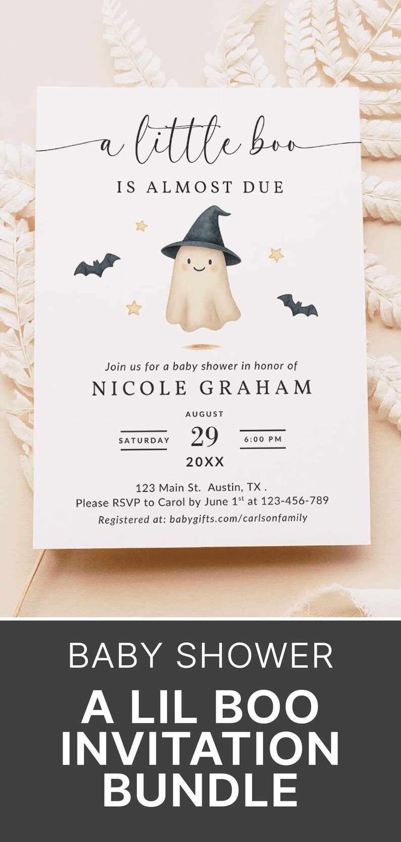 Halloween Baby Shower Invite A Little Boo Baby Shower Invite Editable