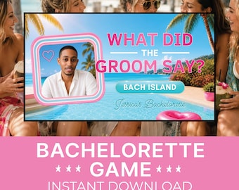 Bach Island What Did The Groom Say Bachelorette Game Fun Bach Party Game Bridal Shower Game Hen I Do Drinking Game Bachelorette Island Game